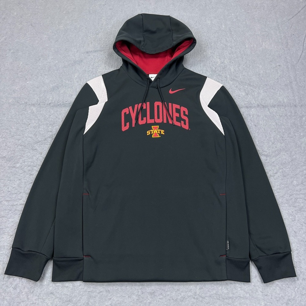 Nike Iowa State Cyclones Hoodie Mens Large Black‎ Therma-Fit On-Field Sweatshirt